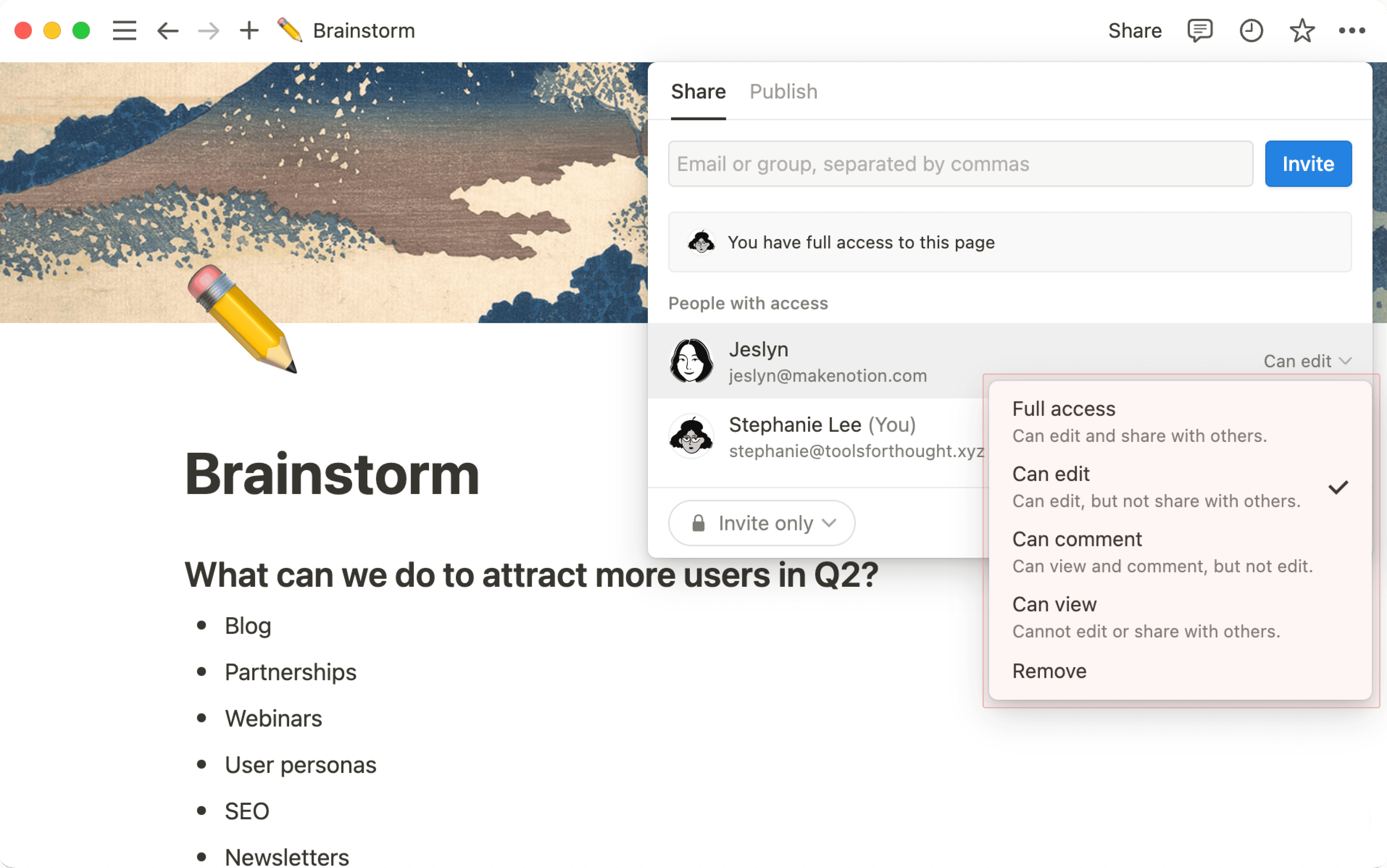 Sharing & permissions - edit permissions
