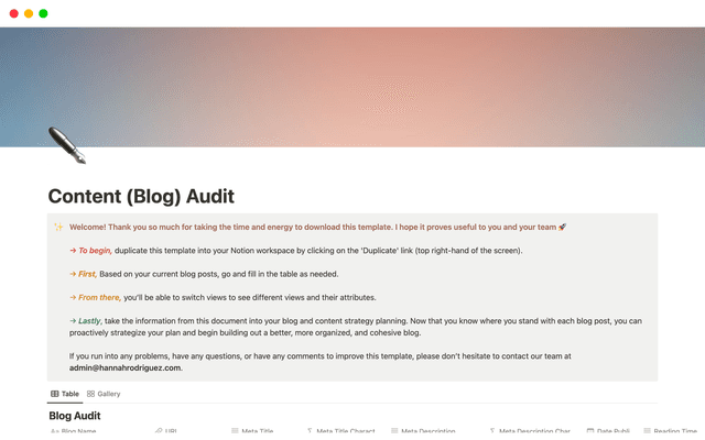 Content (Blog) Audit