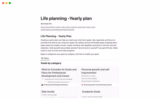 Yearly Life Organizer